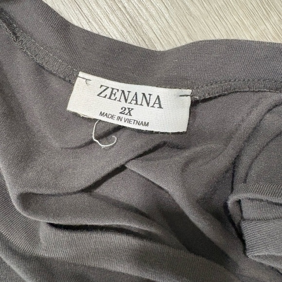 Zenana Outfitters Charcoal Long Sleeve Tee - Picture 4 of 5